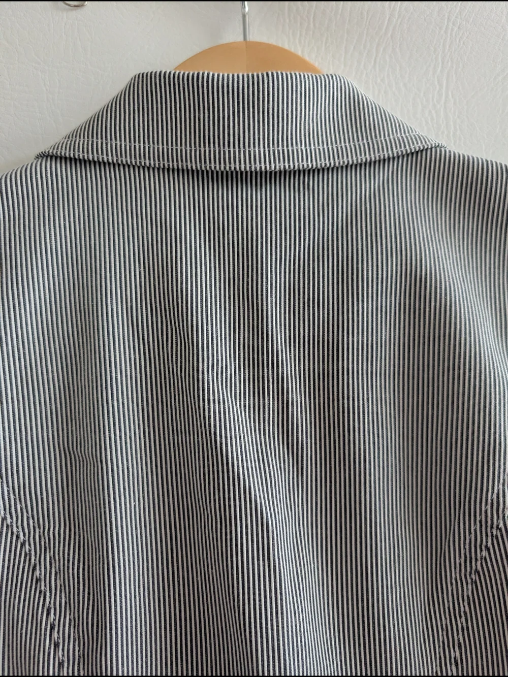 Ralph Lauren Cotton Gray White Pinstripe Tailored Women's Blazer - S